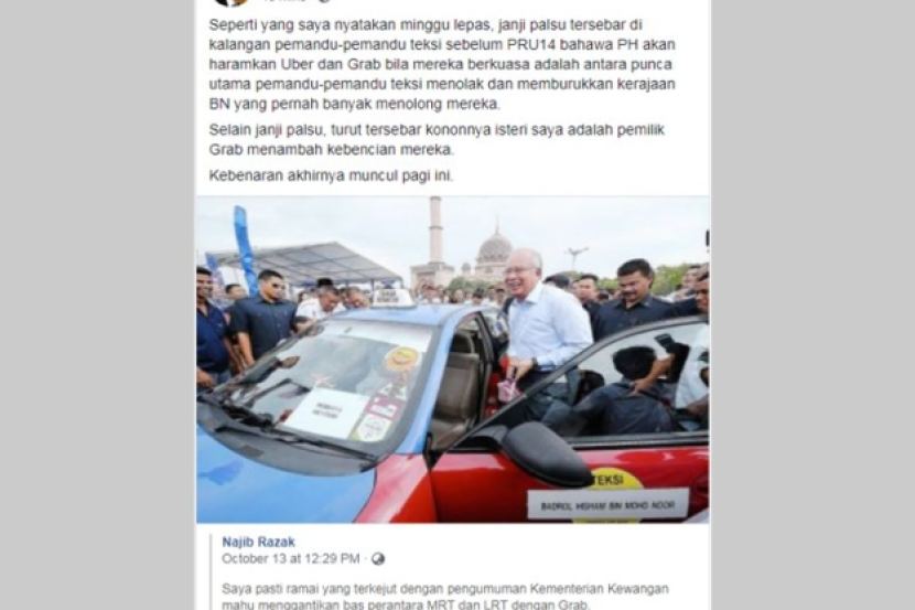 Akhirnya Terbukti Grab Bukan Milik Rosmah Kata Najib Semasa Mstar